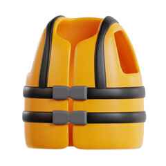 3D Life Jacket. icon isolated on white background. 3d rendering illustration