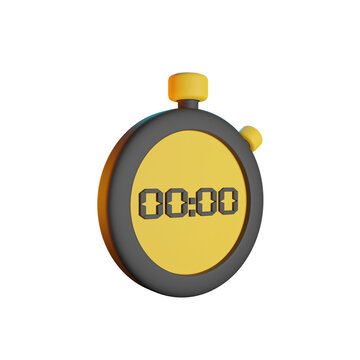 STOP WATCH 3D RENDER ISOLATED IMAGES