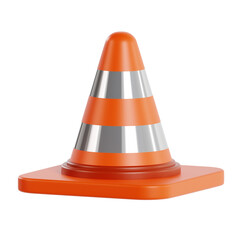 3D Traffic Cone. icon isolated on white background. 3d rendering illustration