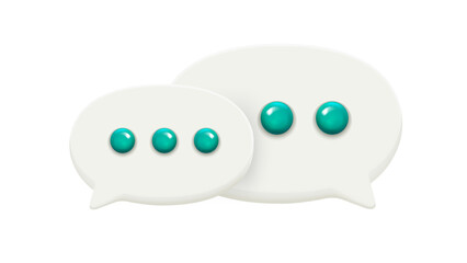 Three speech bubbles. Internet conversation concept. 3d vector illustration