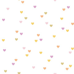 Cute hand drawn tiny hearts seamless vector pattern. Scandinavian style design. Fun vintage background for apparel, fabric, wallpaper, textile, packaging, card, print, gift, wrapping paper.