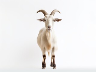 Goat standing up isolated on a white background