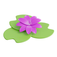 3D Lotus. icon isolated on white background. 3d rendering illustration