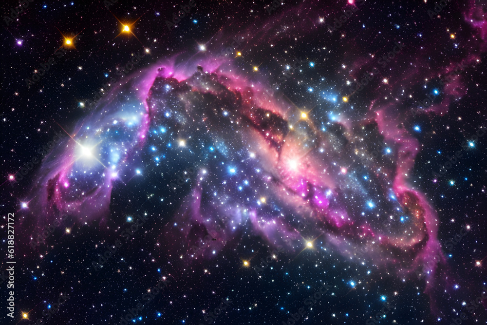 Wall mural large nebula in deep space. generative artificial intelligence.