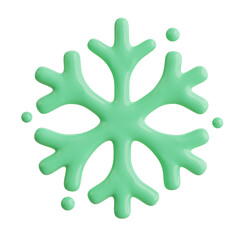 3D Snowflake. icon isolated on white background. 3d rendering illustration