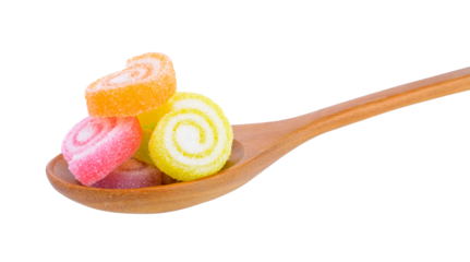Jelly sweet, flavor fruit, candy dessert colorful on transparent png