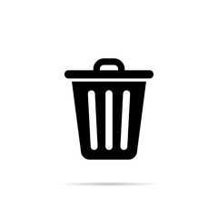 Trash can icon vector in flat style. Garbage, recycle bin symbol