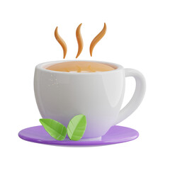 3d Tea icon isolated on white background. 3d rendering illustration