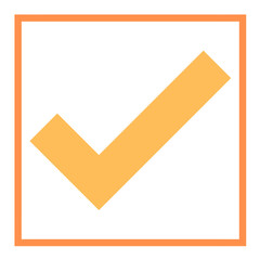 orange simple check sign