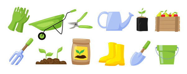 Collection of garden tools