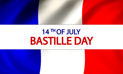 Bastille day france flag, vector art illustration.