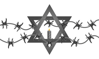 Day of Remembrance of the Jewish Genocide during World War II, vector art illustration.