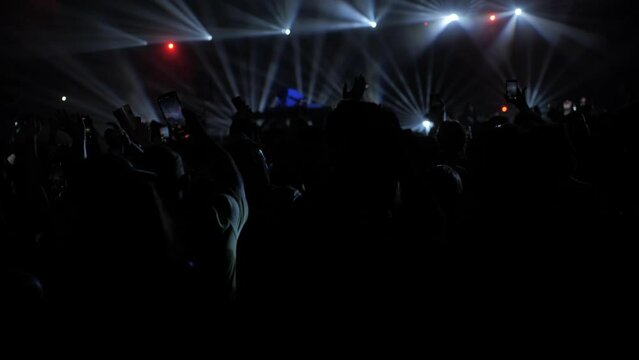 Crowd's shadow at summer festival