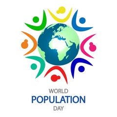 Population day World people around the planet, vector art illustration.