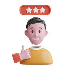 3d Satisfied icon isolated on white background. 3d rendering illustration