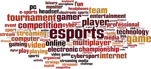 Fototapeta na wymiar Esports word cloud