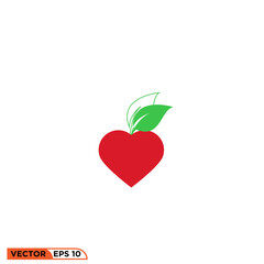 Love leaf icon vector graphic of template 