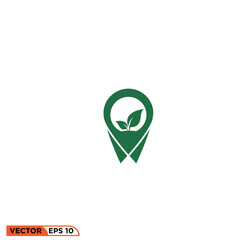 Pin mark plant icon vector graphic of template 