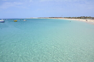 Fototapeta premium Fishing pier of Santa Maria, Sal, Cape Verde Islands
