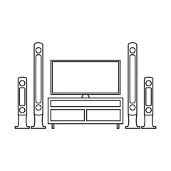 Home theater vector icon in flat design, isolated on white background, Electronics icon illustration