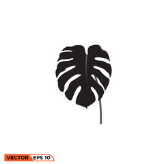 Monstera leaf icon vector graphic of template