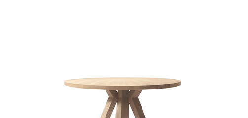 wooden round table isolated