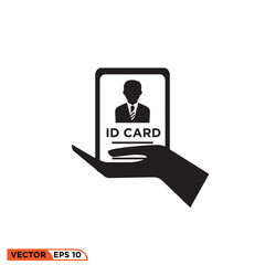 Id card icon vector graphic of template 