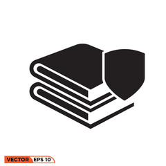 Book Shield icon vector graphic of template 