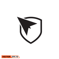 Arrow shield logo icon vector graphic of template 
