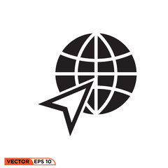 World arrow logo icon vector graphic of template