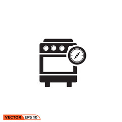 Oven with timer icon vector graphic of template