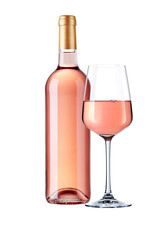 Roséwein Glas und Flasche