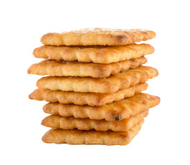 stack of butter biscuits on transparent png - obrazy, fototapety, plakaty
