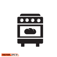 Oven bread icon vector graphic of template