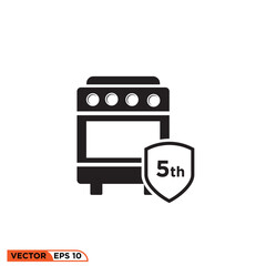 Oven shield icon vector graphic of template