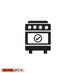Oven approve icon vector graphic of template