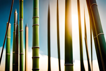 Standing of bamboo grove