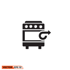 Oven  return icon vector graphic of template