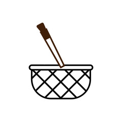 Basket container icon outline vector.