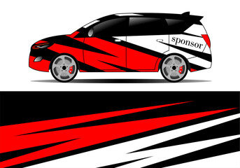 black and red base colorVan wrapper design. Wrap, sticker, and decal design in vector format