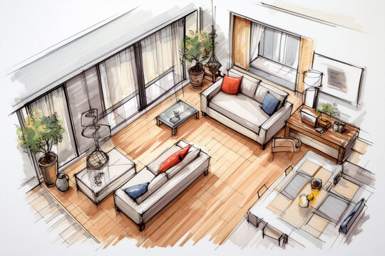 architect interior sketch
