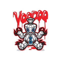 Voodoo mascot logo design vector with modern illustration concept style for badge, emblem and t shirt printing. Voodoo illustration for sport and esport team.