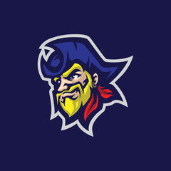 Pirates mascot logo design vector with modern illustration concept style for badge, emblem and t shirt printing. Pirates head illustration for sport and esport team.