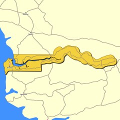 Map of The Gambia with main roads and highways