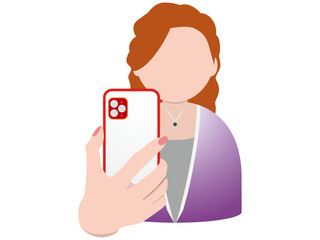 スマホ 自撮り SNS 投稿