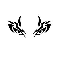 Illustration vector graphic of tribal art design two eyes