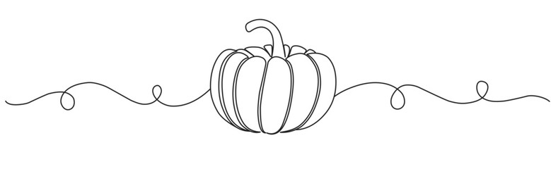 Pumpkin line art vector illustration