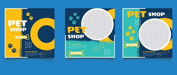 Pet shop social media banner post template	