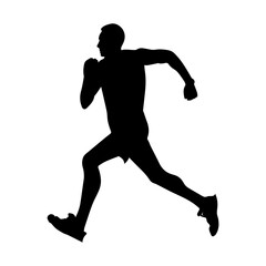 Vector illustration. Figure of a runner doing sports. Runs