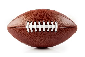 A close up of a football on a white background created with Generative AI technology